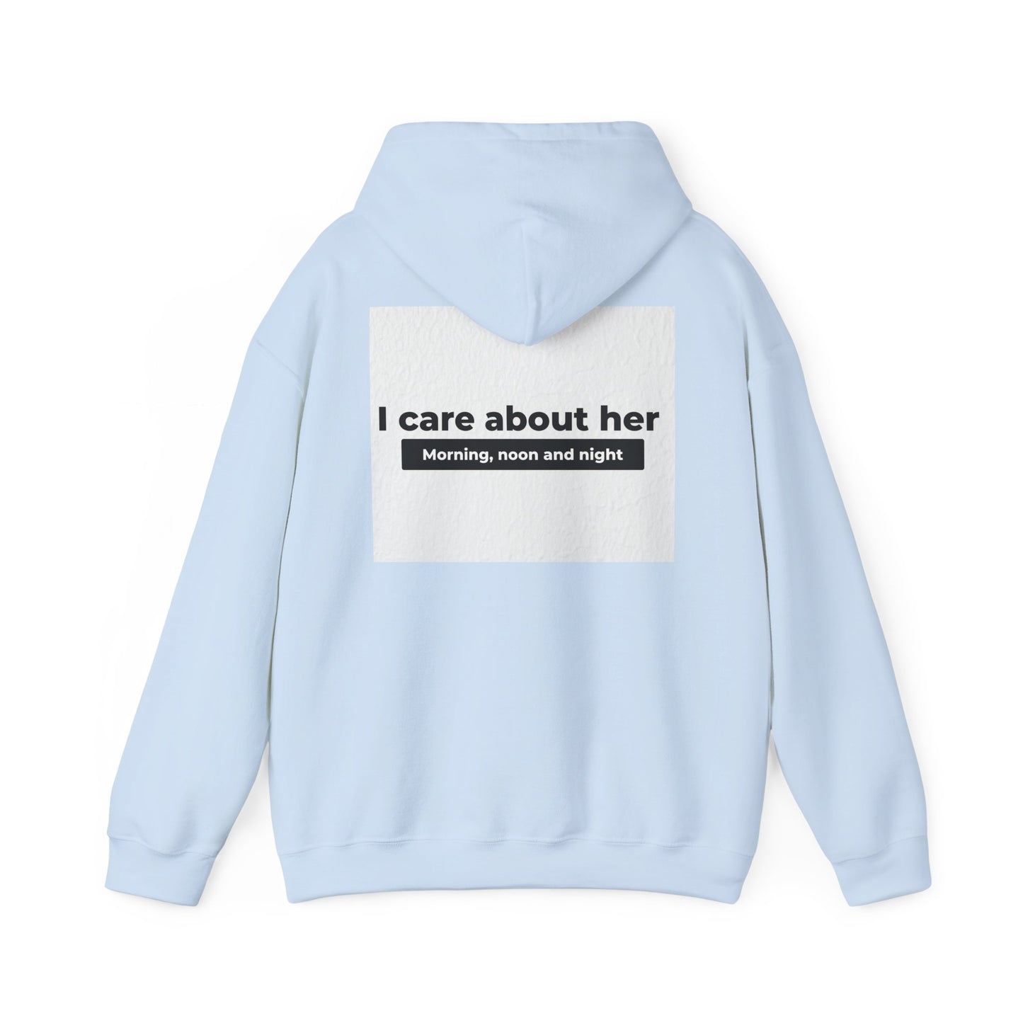 I care about her unisex Heavy Blend™ Hooded Sweatshirt