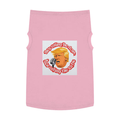 Trump they eating the dogs cats cute Pet Tank Top