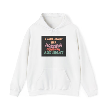 I care about her-colored unisex Heavy Blend™ Hooded Sweatshirt