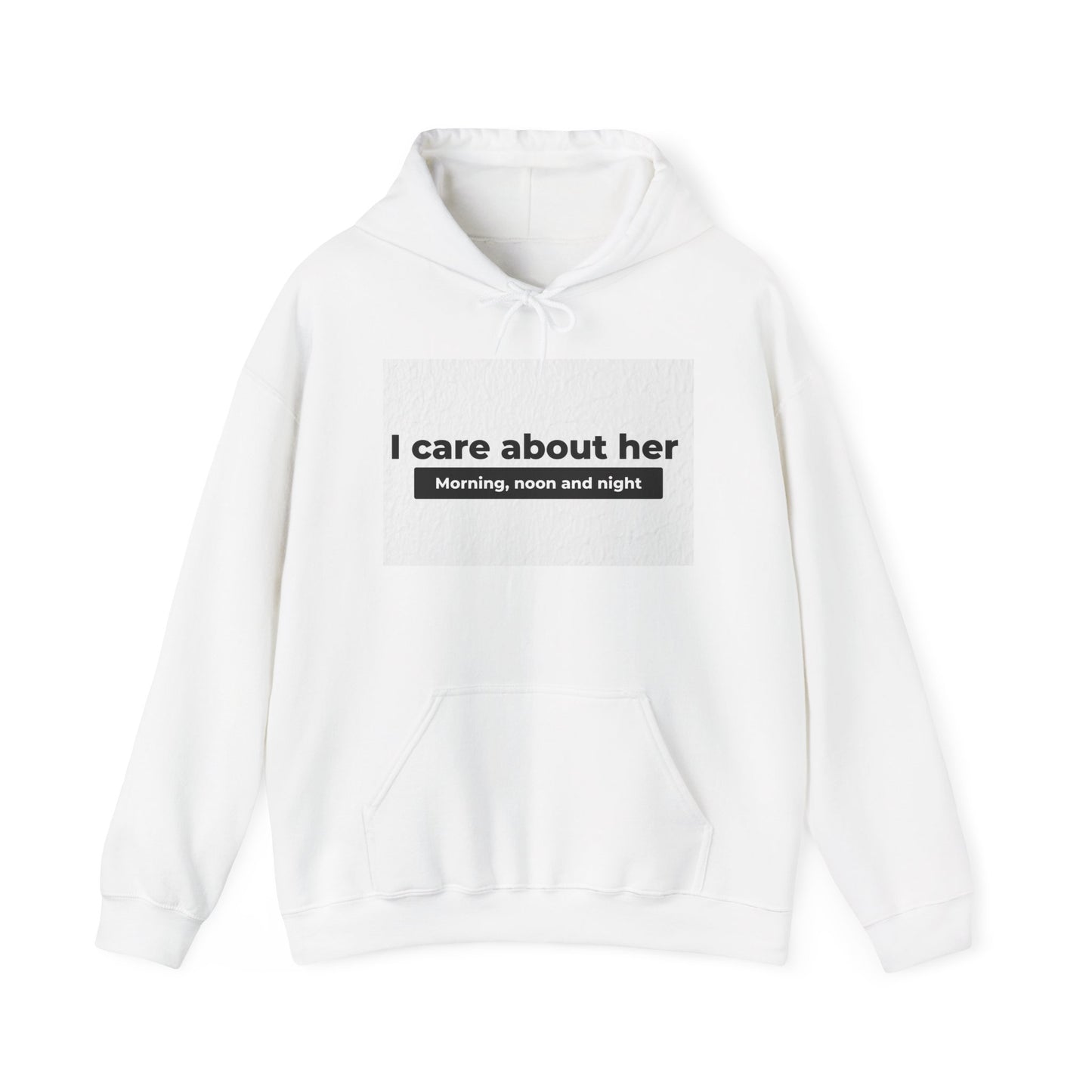 I care about her unisex Heavy Blend™ Hooded Sweatshirt