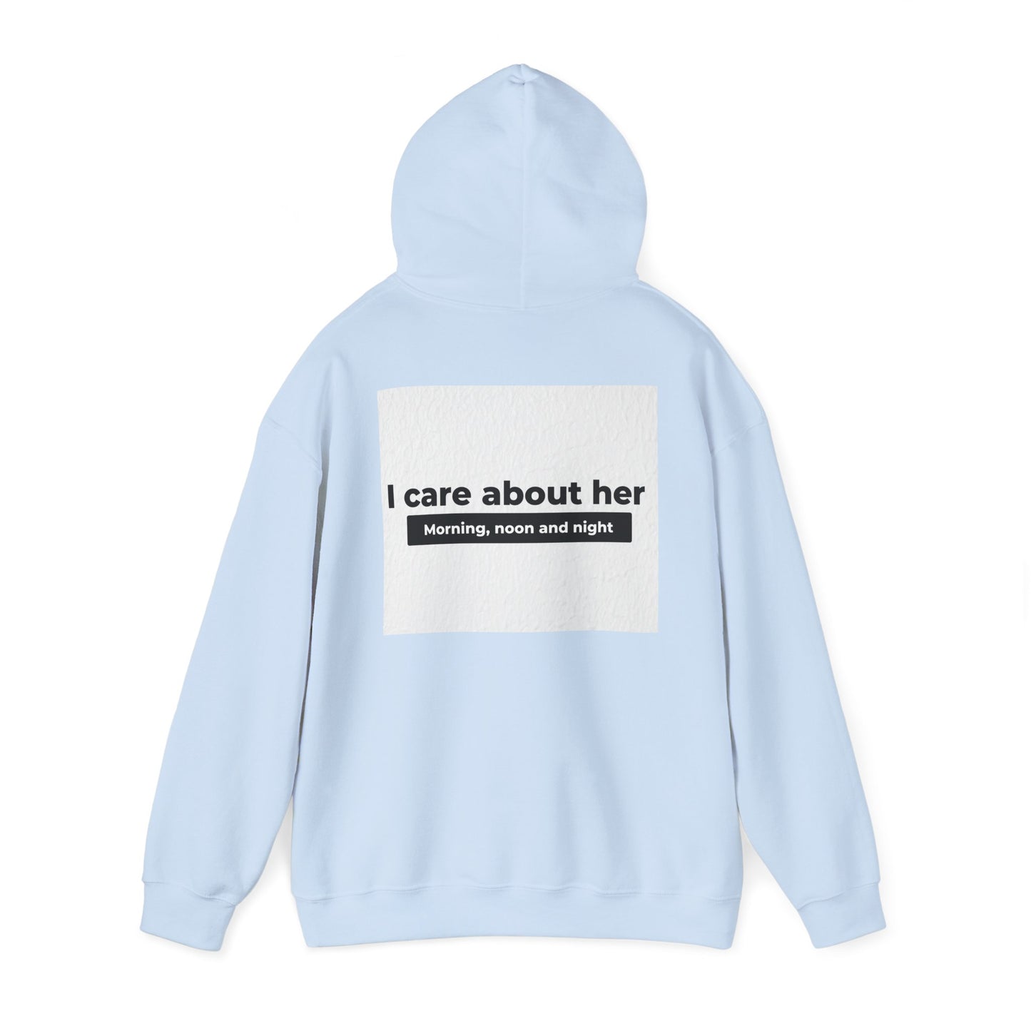 I care about her unisex Heavy Blend™ Hooded Sweatshirt