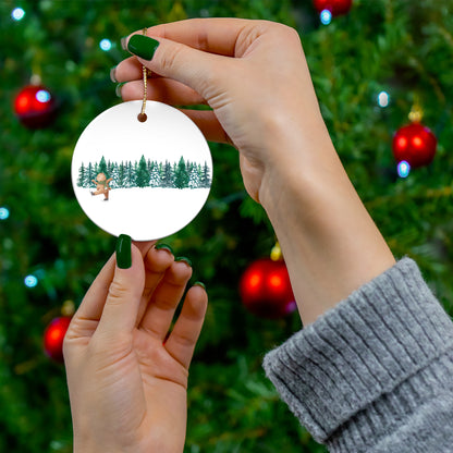 Trees unique cute Ceramic Ornament, 4 Shapes