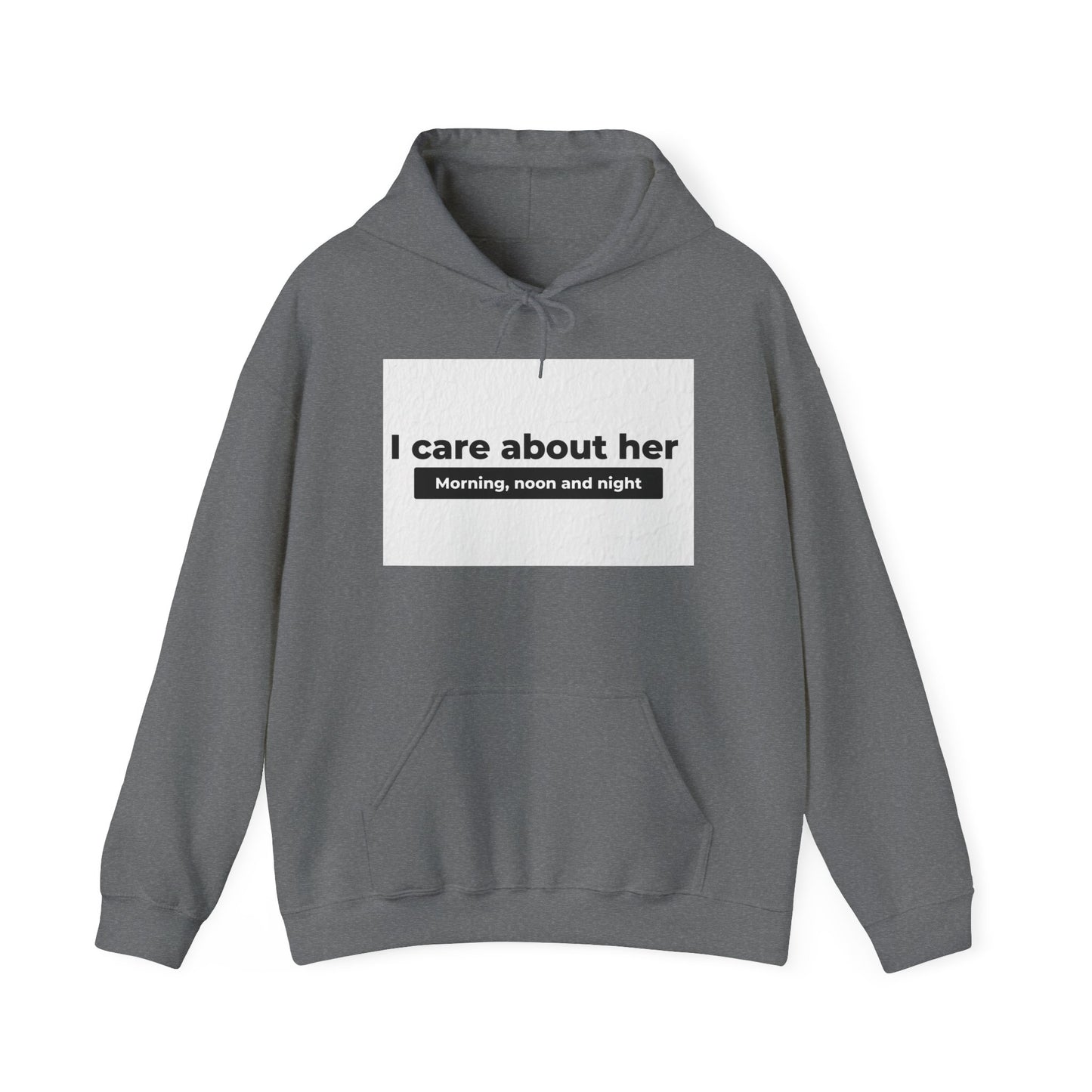 I care about her unisex Heavy Blend™ Hooded Sweatshirt