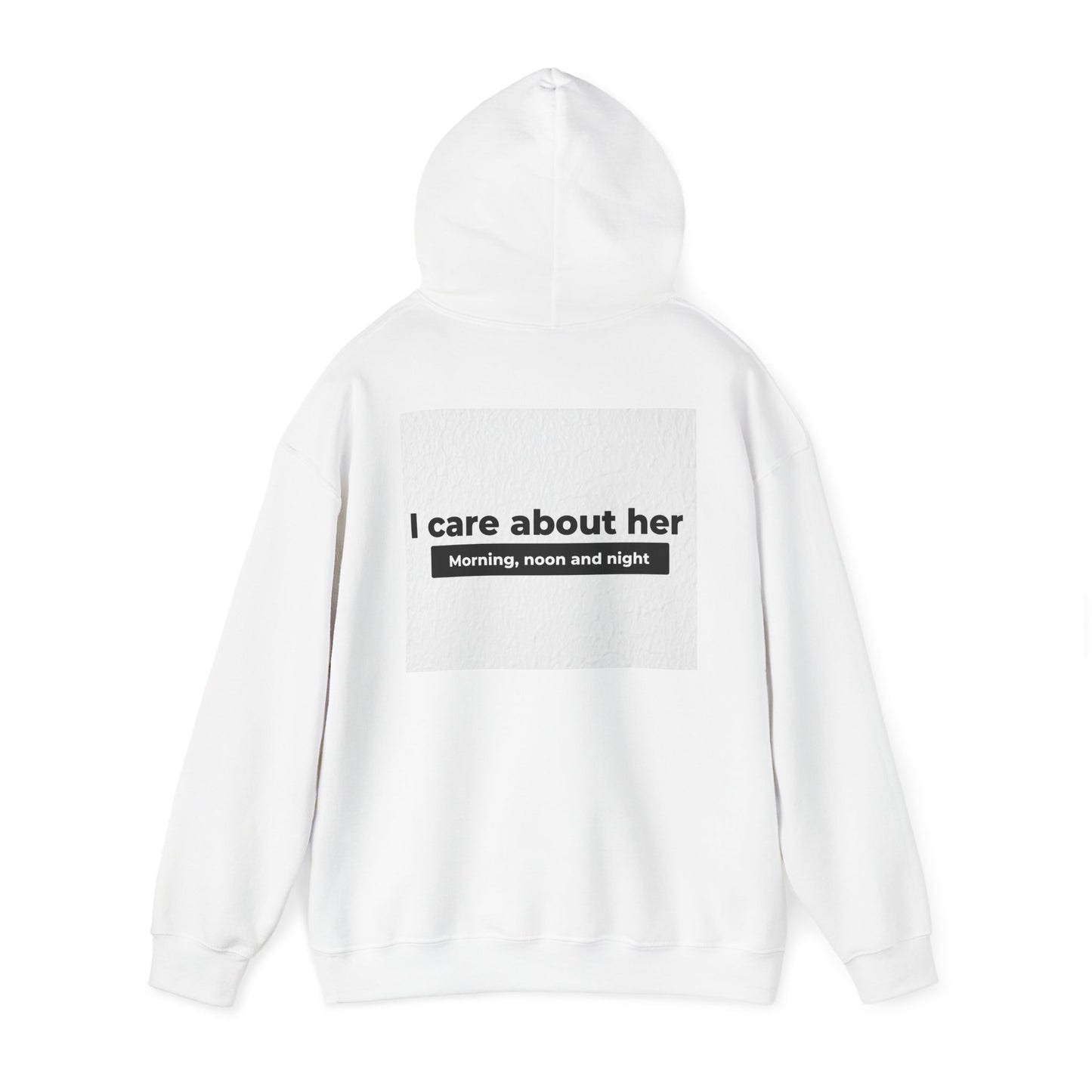 I care about her unisex Heavy Blend™ Hooded Sweatshirt