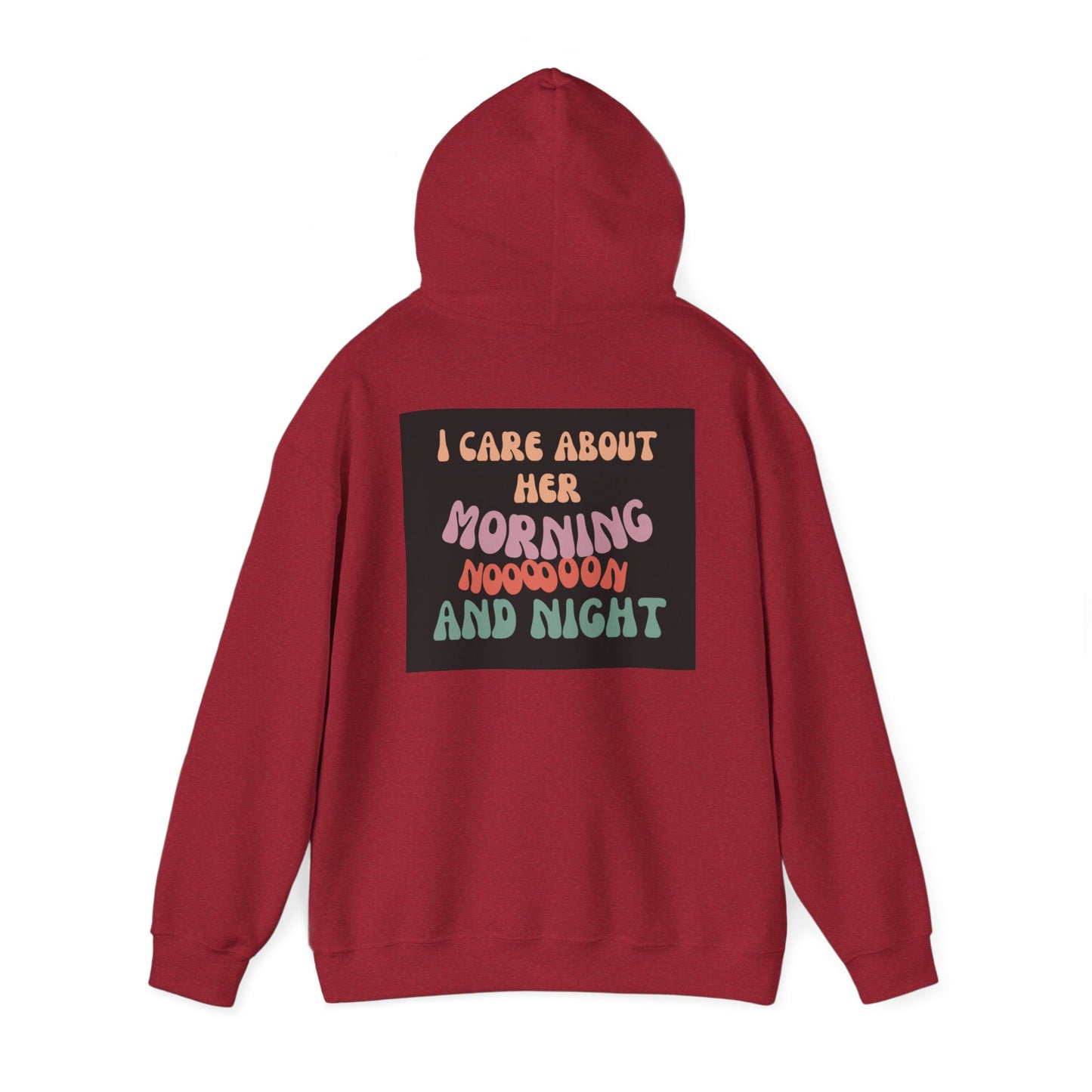 I care about her-colored unisex Heavy Blend™ Hooded Sweatshirt