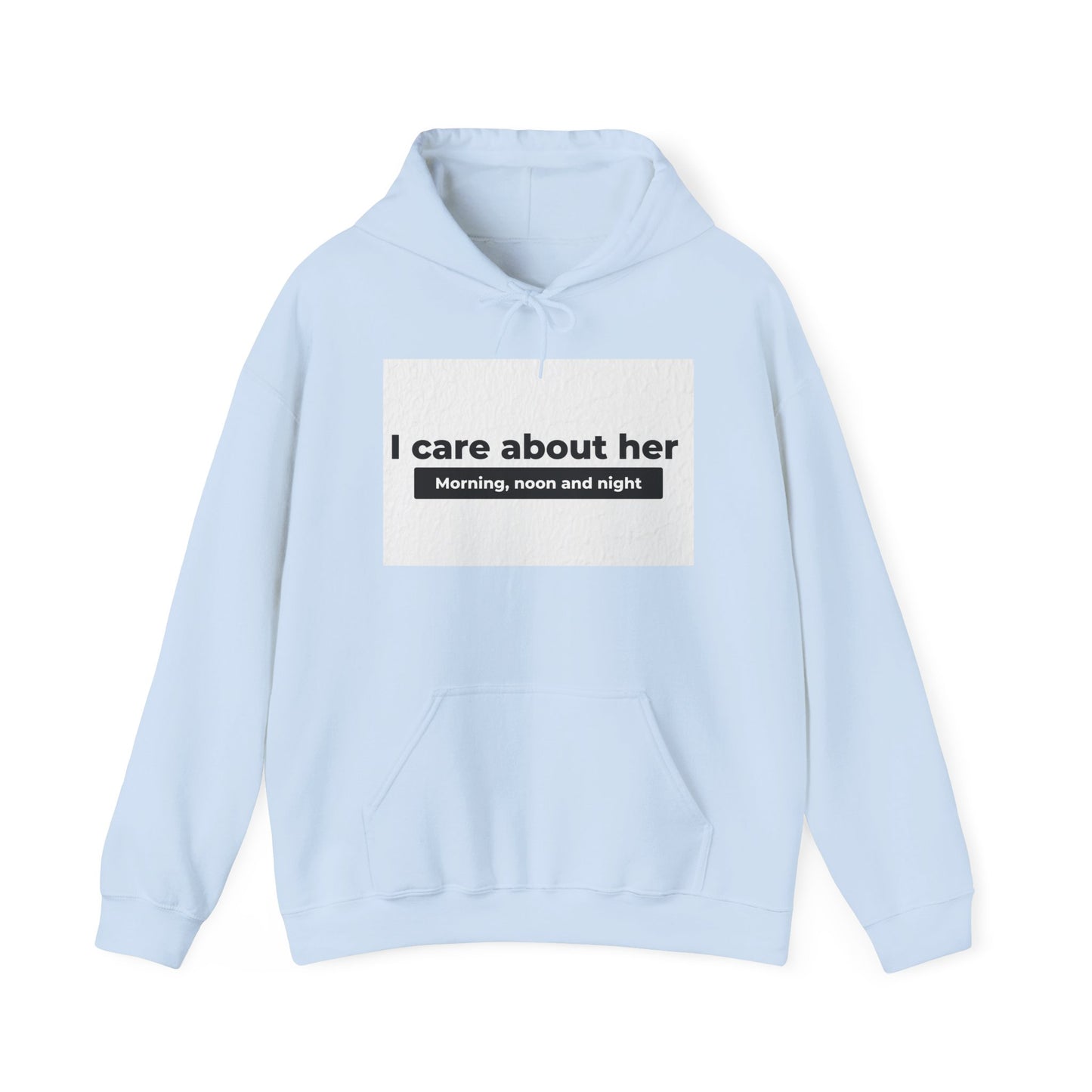 I care about her unisex Heavy Blend™ Hooded Sweatshirt