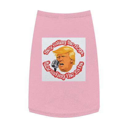 Trump they eating the dogs cats cute Pet Tank Top