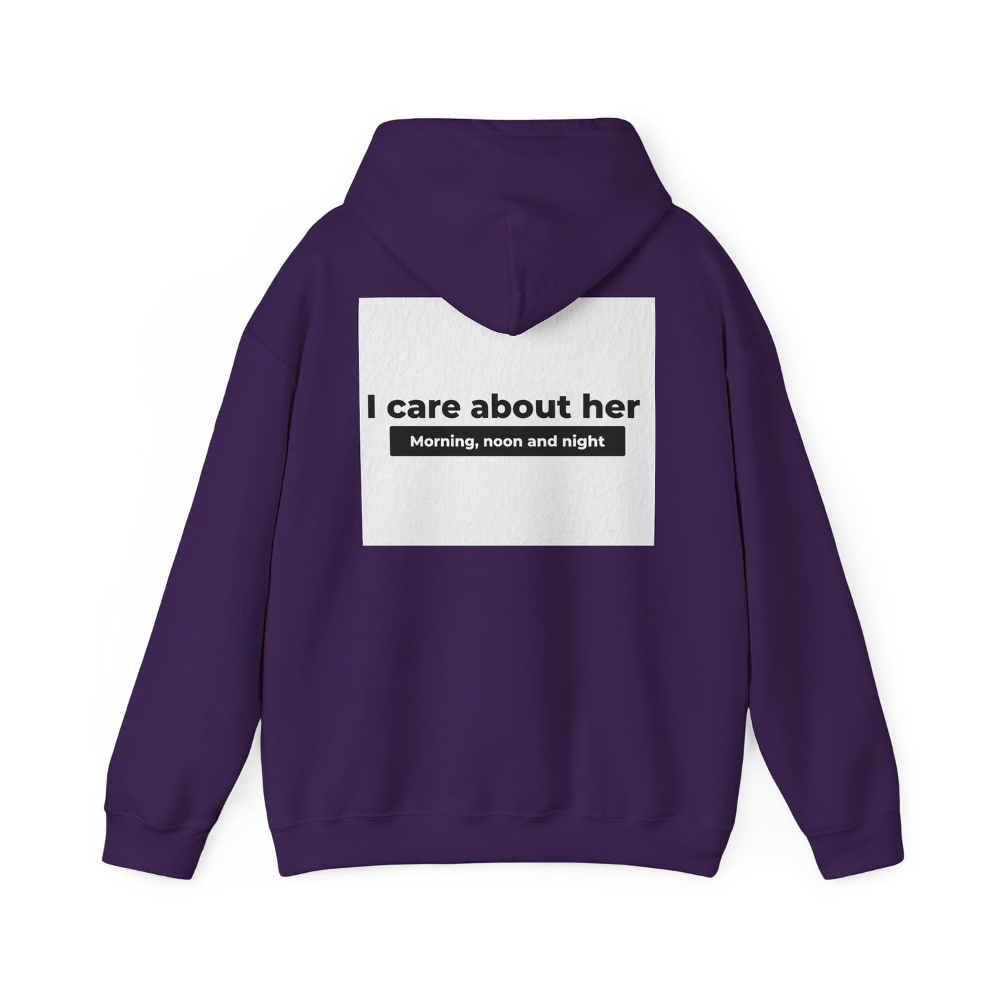 I care about her unisex Heavy Blend™ Hooded Sweatshirt