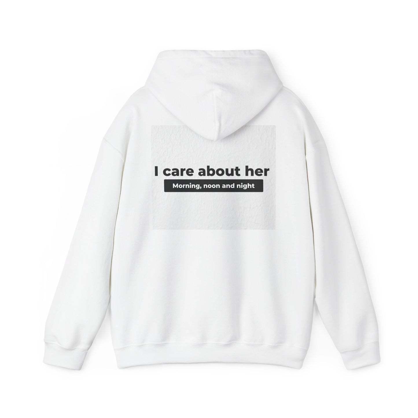 I care about her unisex Heavy Blend™ Hooded Sweatshirt