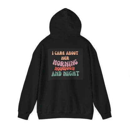 I care about her-colored unisex Heavy Blend™ Hooded Sweatshirt