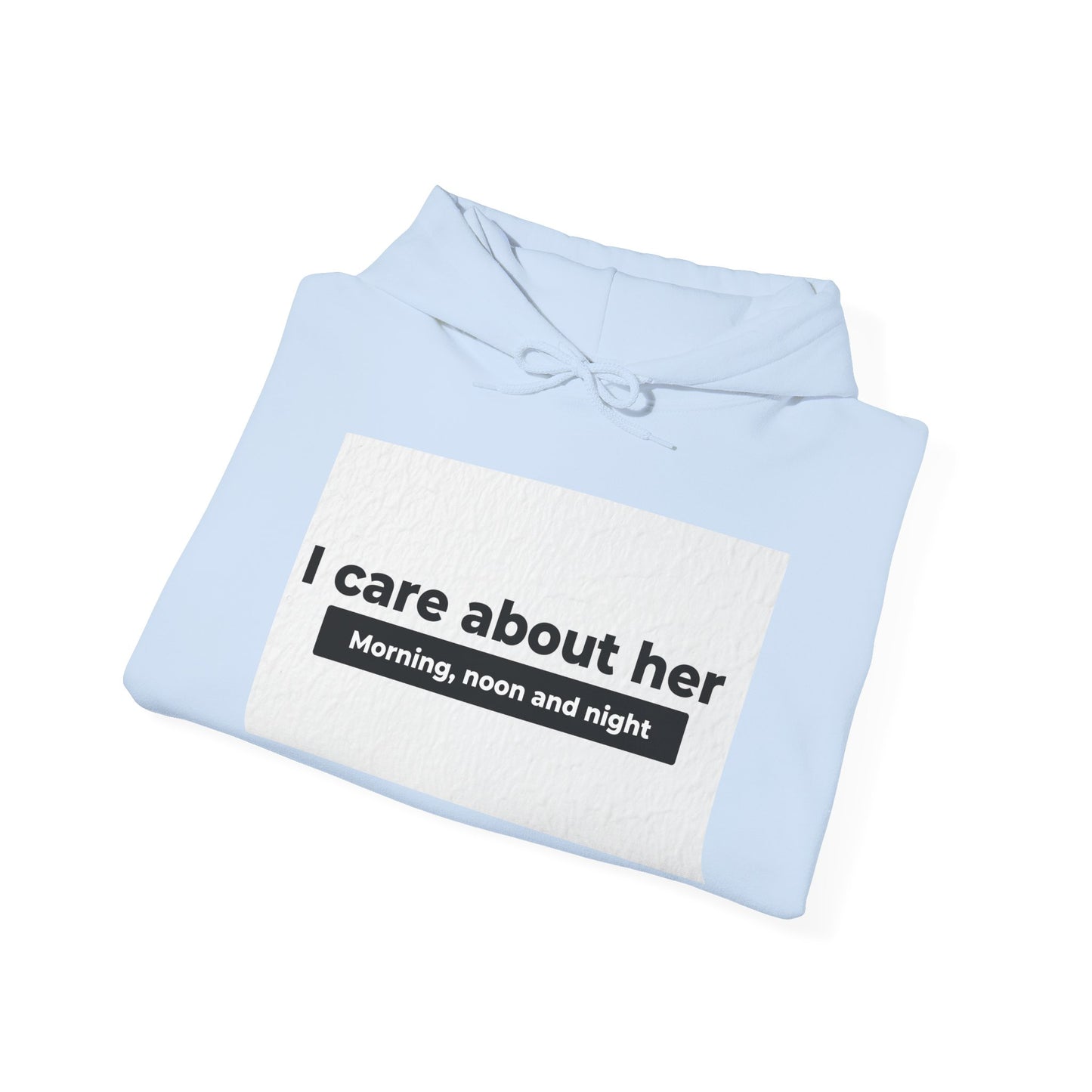 I care about her unisex Heavy Blend™ Hooded Sweatshirt