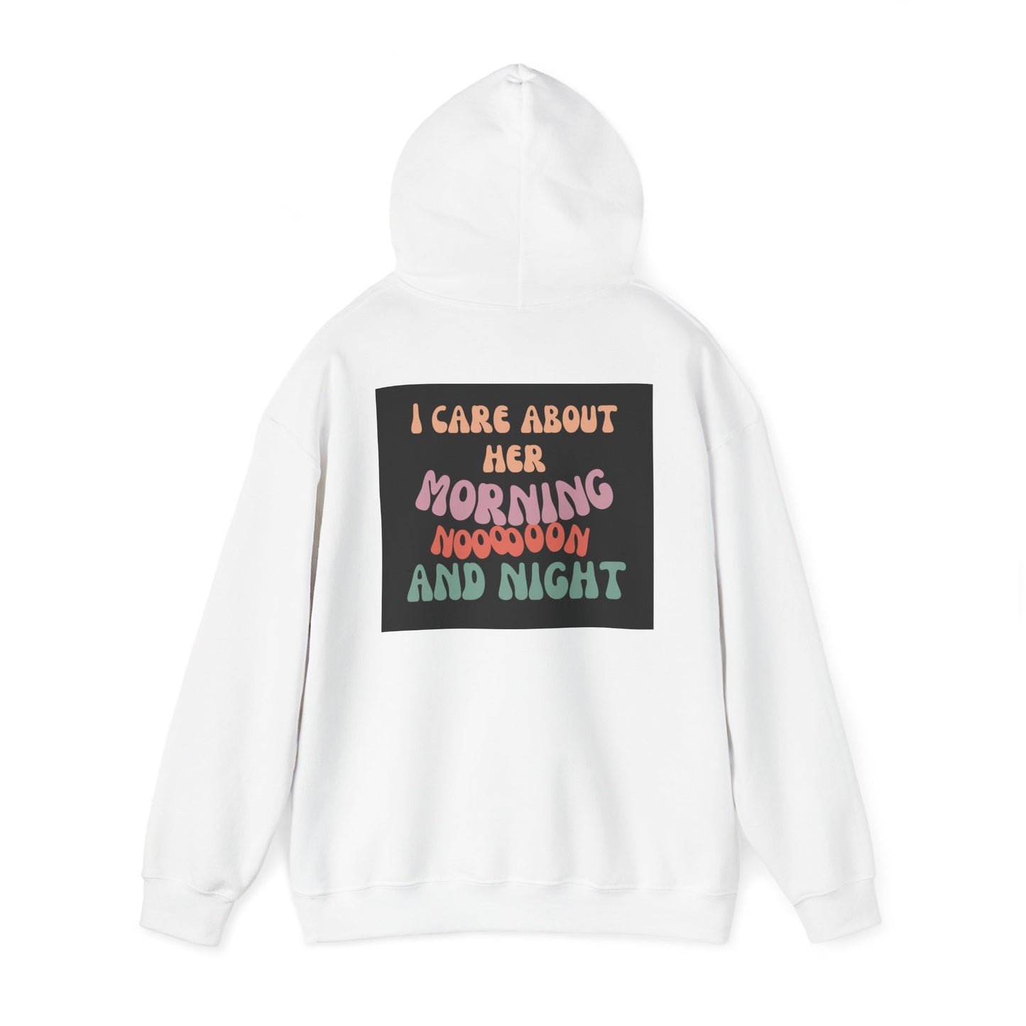 I care about her-colored unisex Heavy Blend™ Hooded Sweatshirt