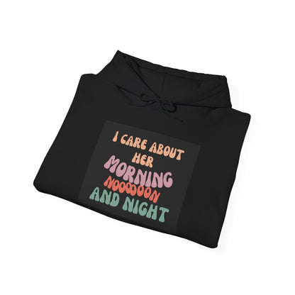 I care about her-colored unisex Heavy Blend™ Hooded Sweatshirt