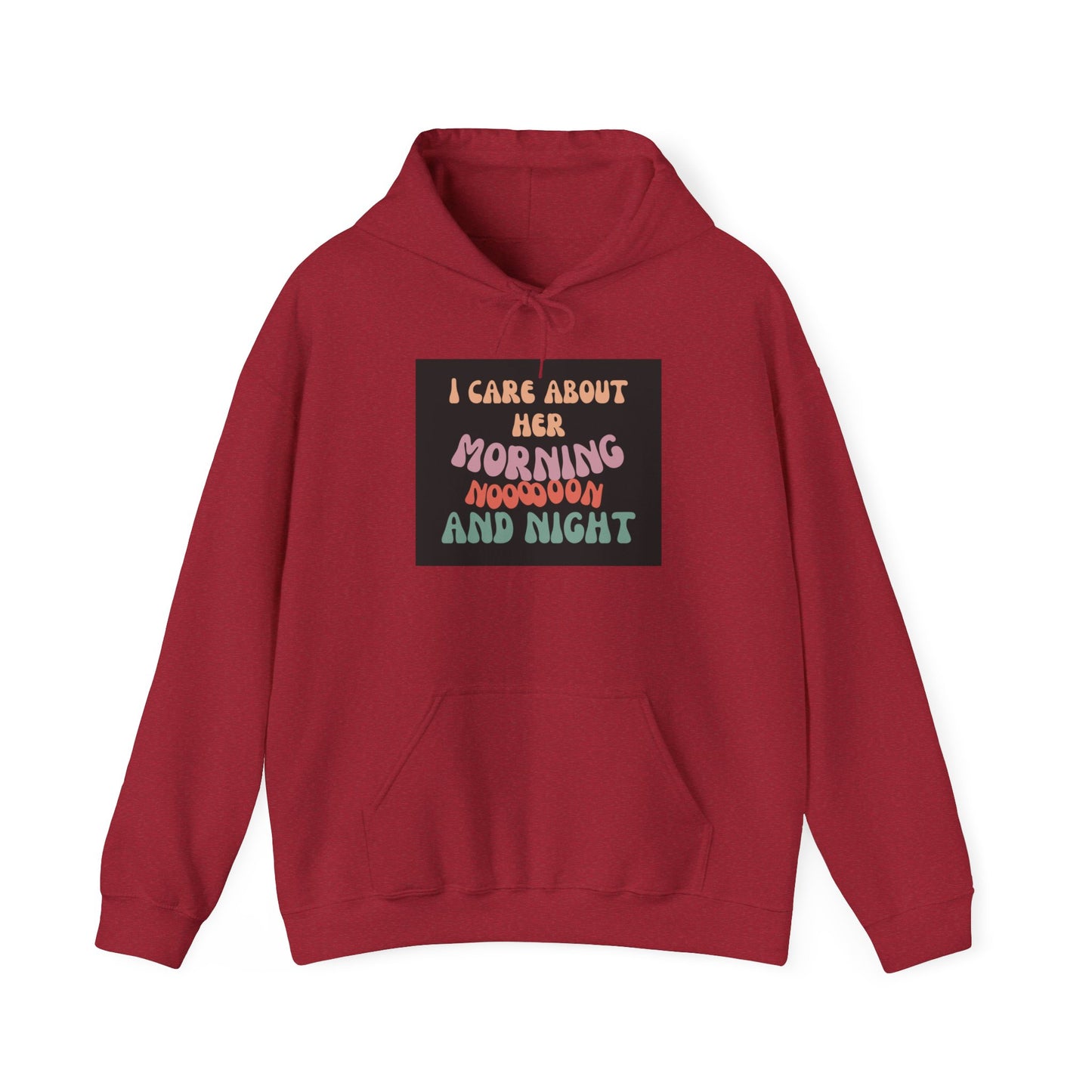 I care about her-colored unisex Heavy Blend™ Hooded Sweatshirt