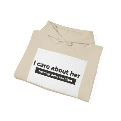 I care about her unisex Heavy Blend™ Hooded Sweatshirt