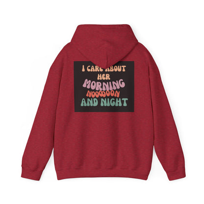 I care about her-colored unisex Heavy Blend™ Hooded Sweatshirt