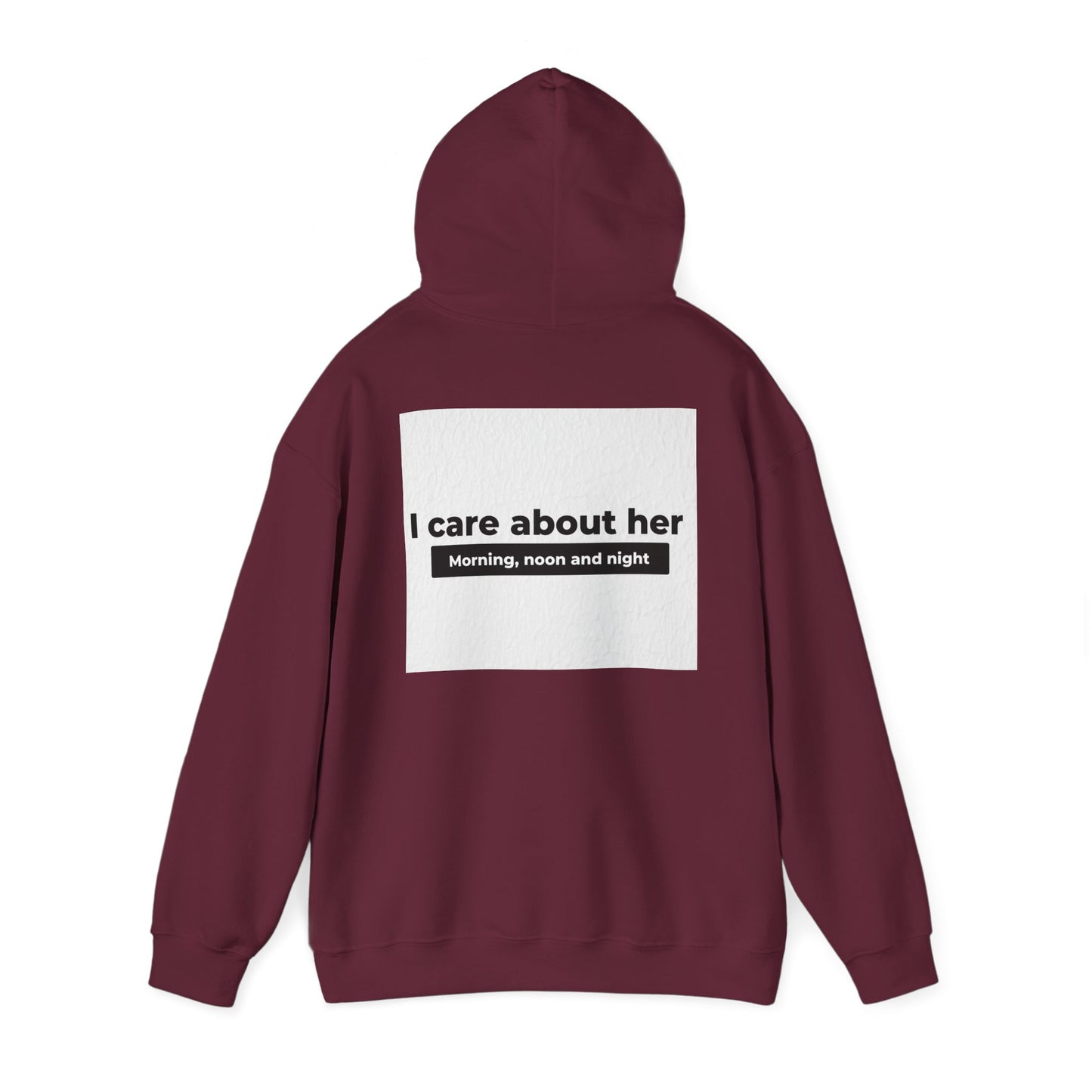 I care about her unisex Heavy Blend™ Hooded Sweatshirt